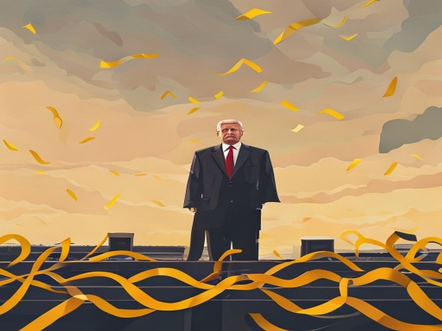 A cinematic, photorealistic 8k portrait of the President standing solemnly at an outdoor memorial site for the Sewol ferry tragedy, surrounded by yellow ribbons under a soft, reflective sky, capturing a somber atmosphere of national accountability and reflection.