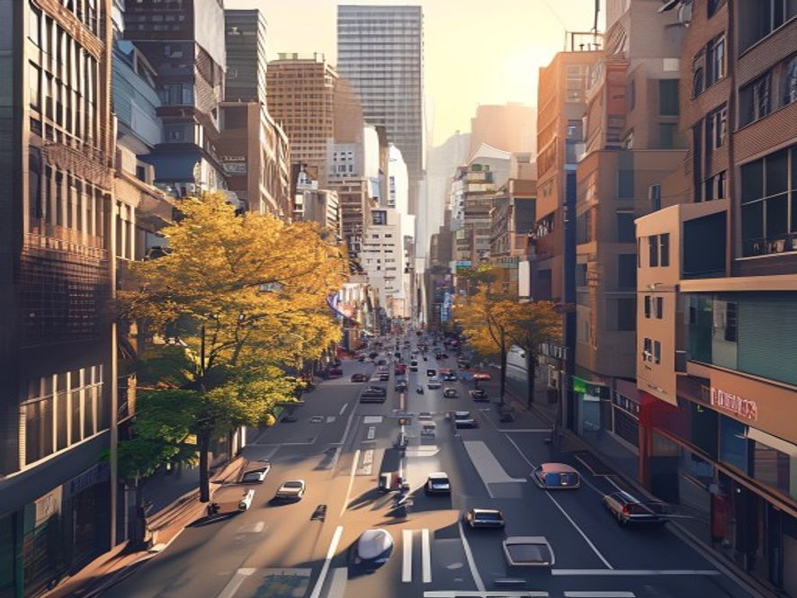 A cinematic, photorealistic 8k image showing a bustling and modern Seoul street view transitioning from grand landmark architecture to warm, vibrant neighborhood alleyways, symbolizing a shift in political focus toward grassroots administration and citizens daily lives, professional photography with soft morning light, highly detailed urban environment.
