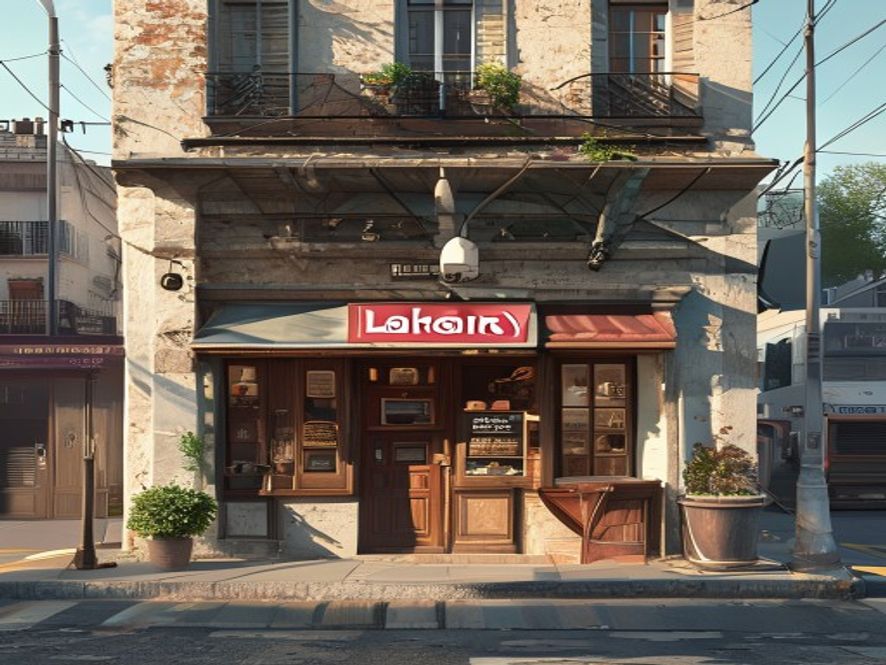 A photorealistic, cinematic 8k image featuring a rustic, traditional French bakery shop closed for Labor Day with a Closed sign on the door, contrasted with a modern, bustling street scene outside symbolizing the clashing values of worker rest and consumer convenience, dramatic morning light, highly detailed textures.
