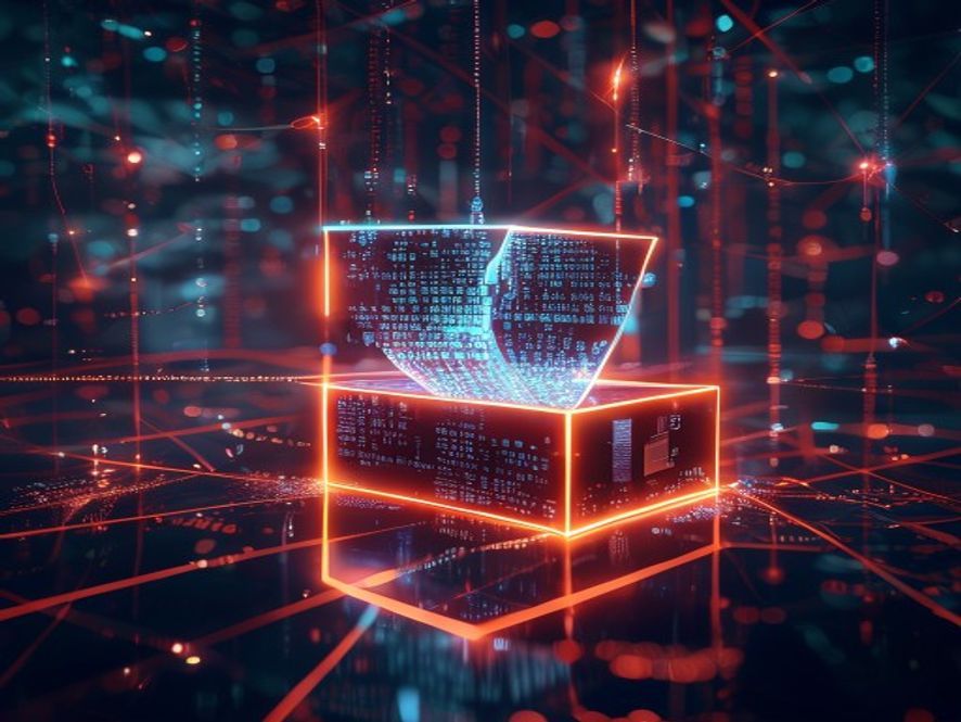 Cinematic, photorealistic 8k image of a glowing digital ballot box connected to a complex, fractured network of floating data streams and distorted binary code, symbolizing the fragility of democratic integrity and the urgent need for transparency, dramatic lighting with a moody atmosphere.