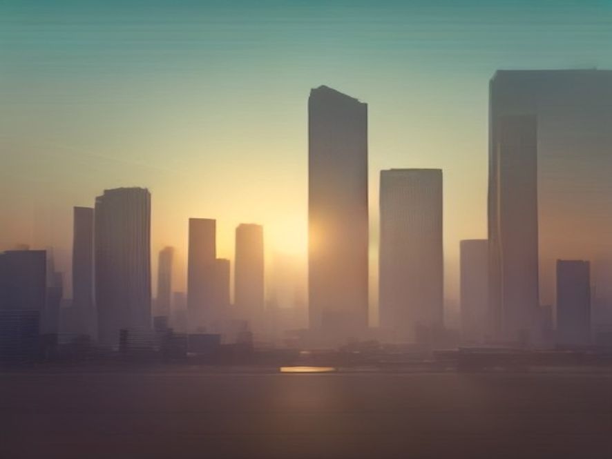 A cinematic, photorealistic 8k image of a shimmering, distorted heat haze over a desolate urban cityscape during a recordbreaking heatwave, with intense sunlight glaring off concrete surfaces and a warningred color palette emphasizing a state of emergency.