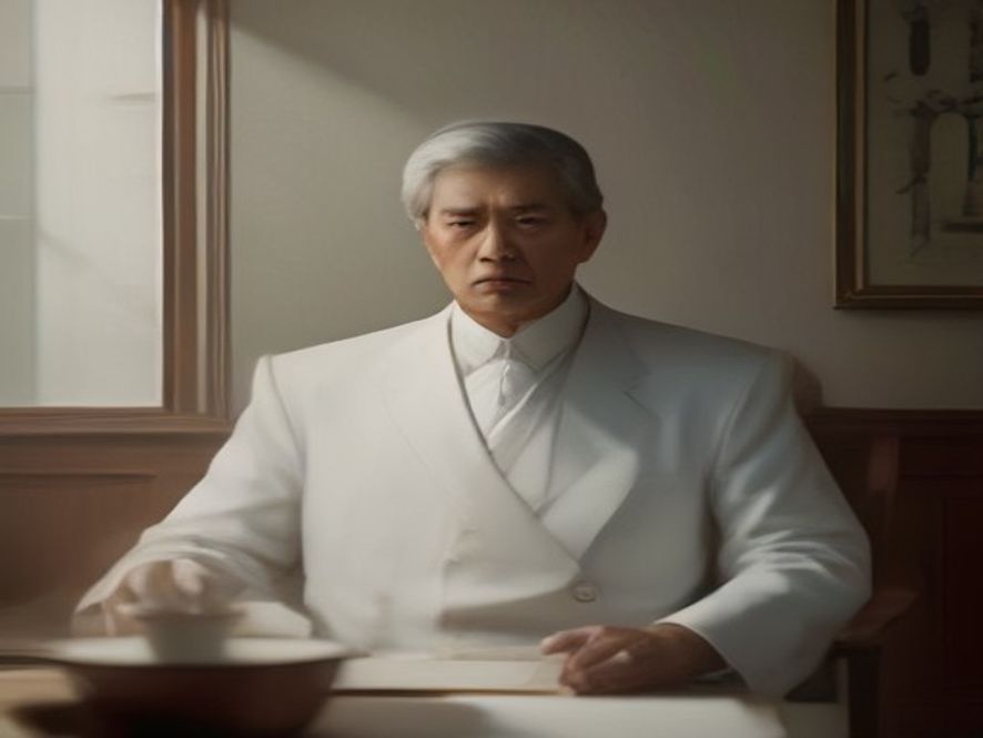 A cinematic, photorealistic 8k portrait of a prominent Korean religious leader in a formal suit engaged in a serious and meaningful conversation with Donald Trump inside a grand, dignified office, capturing the heavy atmosphere of highlevel diplomacy and political alliance, soft natural lighting, detailed textures.
