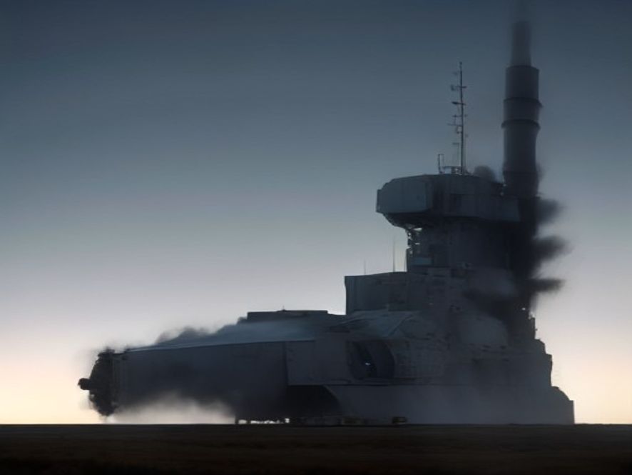 A cinematic, photorealistic 8k image featuring a lone, imposing Patriot missile battery standing guard against a moody, twilight horizon, symbolizing a shifting geopolitical landscape and the somber weight of national security autonomy.