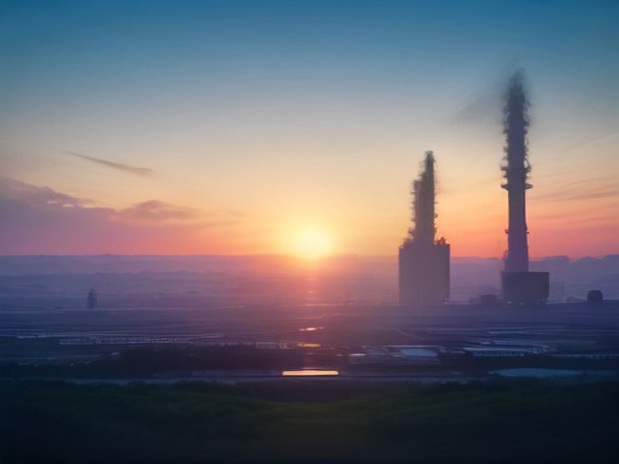 A cinematic and photorealistic 8k wide shot of a modern, hightech semiconductor industrial complex emerging from a vast, redeveloped landscape in Honam, featuring clean futuristic architecture, advanced power infrastructure, and a sunrise lighting that symbolizes a new era of regional economic prosperity, captured with high detail and professional architectural photography style.