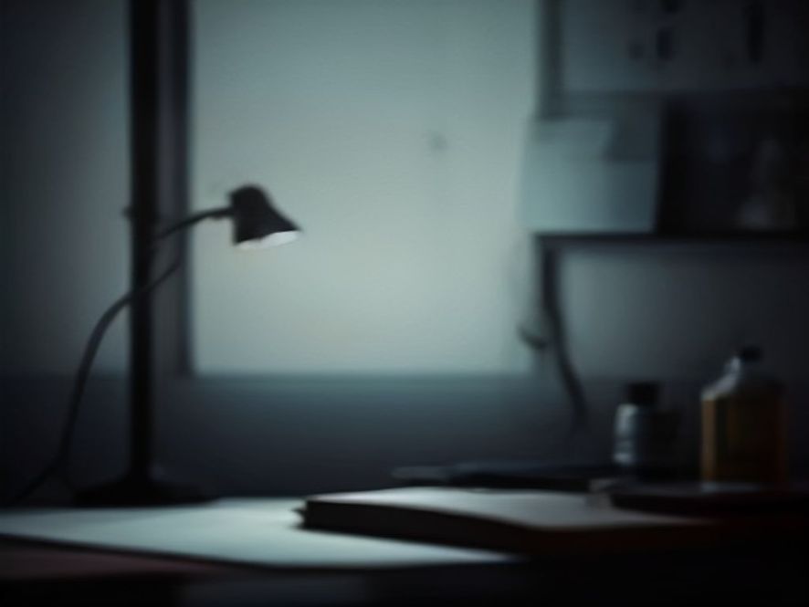 A cinematic and highresolution photo capturing a dimly lit, somber medical office, featuring a solitary stethoscope and a translucent medicine vial resting on a cluttered desk, symbolizing the shattered trust in the medical system and the dark shadow of unethical drug abuse, 8k, photorealistic, dramatic moody lighting.