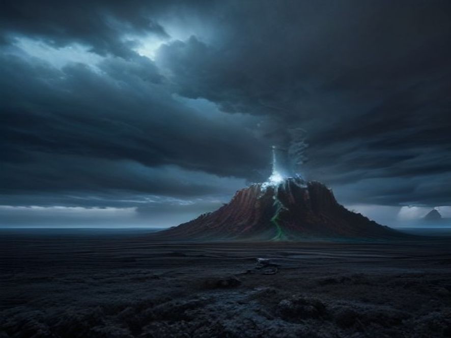 A cinematic and photorealistic 8k image featuring a towering, jagged iron wall splitting a desolate North American trade landscape, with fractured global supply chain icons and swirling stormy clouds overhead representing the escalating USCanada tariff war and economic instability.