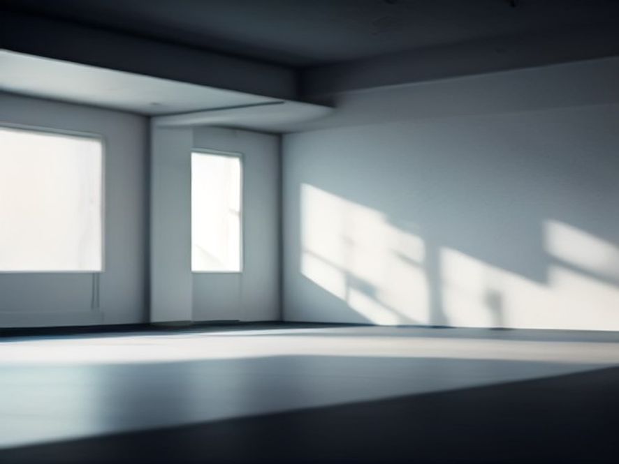 A poignant and cinematic photorealistic shot of an empty, minimalist taekwondo training mat bathed in cold, melancholic morning light, highlighting the contrast between the rigid structure of the gym and the vulnerability of childhood, captured in 8k resolution with a somber, emotional atmosphere.