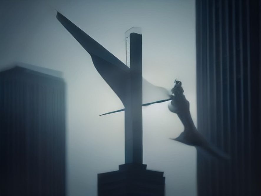 Cinematic, photorealistic 8k image of a scales of justice balanced against a corporate office building background, symbolizing the harmony between individual conscience and labor rights, dramatic lighting, professional atmosphere, high detail.