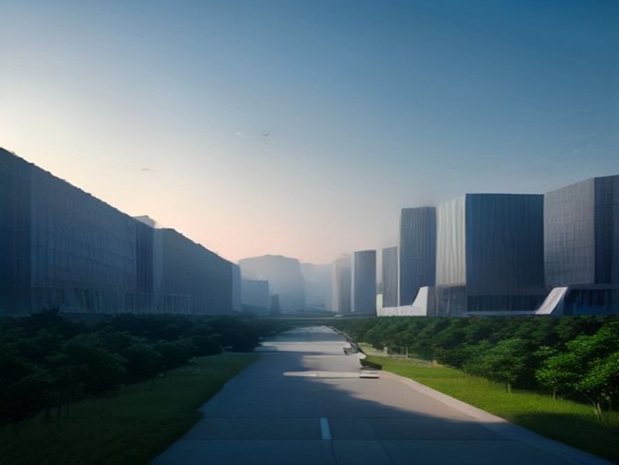 A cinematic, photorealistic 8k image featuring a futuristic and modernized Chungnam National University campus seamlessly integrated with hightech research facilities of the Daedeok Research Complex, symbolizing academic excellence and regional innovation under a bright, visionary morning sky.