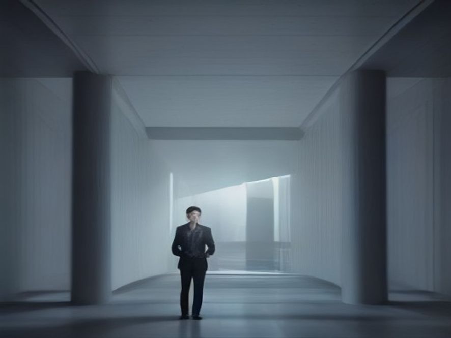 A cinematic and photorealistic 8k portrait of a stoic legal professional in a formal suit, standing in a sophisticated modern government office with blurred architectural structures of justice in the background, symbolizing the complex intersection of prosecutorial authority and independent investigation, dramatic lighting, sharp focus.