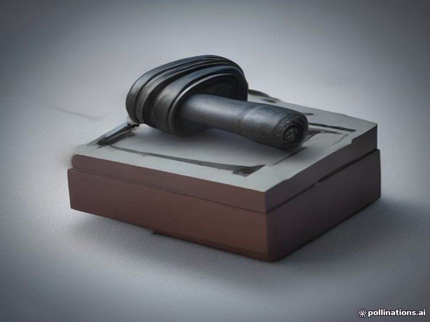 A cinematic, photorealistic 8k image featuring a conceptual representation of a legal gavel resting on a fractured map of the Korean Peninsula, symbolizing the judicial ruling on the liaison office demolition amidst a tense and solemn atmosphere.