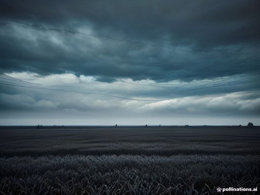 A cinematic, photorealistic 8k image of a desolate DMZ barbedwire fence under a stormy, dim sky, symbolizing political instability and the heavy burden of national security with a somber and reflective atmosphere.