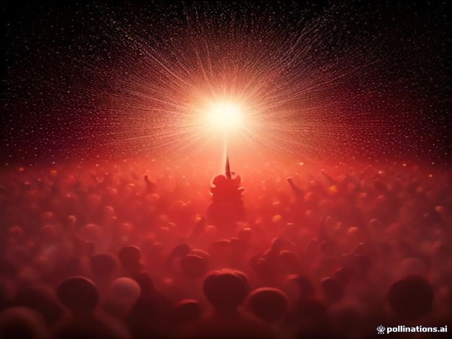 A cinematic, photorealistic 8k photo of young South Korean football players in red jerseys triumphantly celebrating on a grand stadium pitch at night, holding a gold championship trophy under dramatic floodlights with glittering confetti falling around them, capturing an emotional and epic moment of a new generation rising to glory.