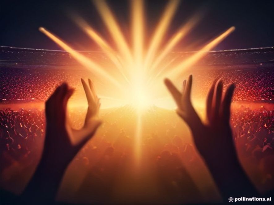 A cinematic, photorealistic 8k image of young Korean soccer players celebrating a glorious victory on a sundrenched stadium pitch, capturing their triumphant energy and the pride of a successful generational shift, with golden stadium lights reflecting on their jerseys, highly detailed sports photography style.