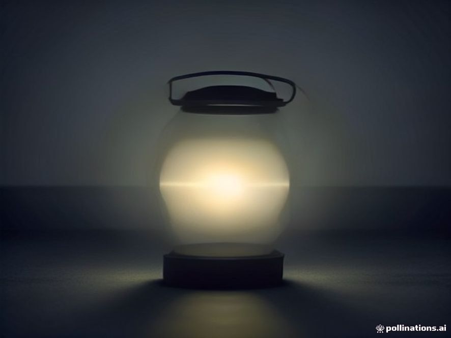 A cinematic and photorealistic 8k image showing a dark, serene ocean surface at night, where a harsh, artificial beam of light from a fishing lantern cuts through the darkness, casting an intrusive glare that disrupts the natural habitat of small, vulnerable marine life, reflecting a somber and critical atmosphere regarding ecological conservation.