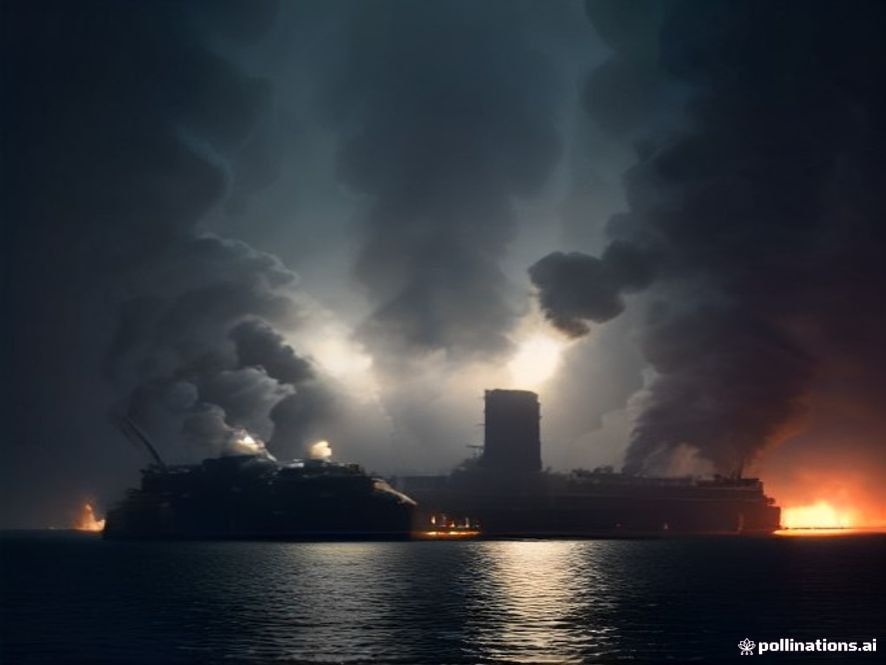 A cinematic and photorealistic 8k image of a dimly lit, industrial submarine maintenance bay filled with smoke and sparks from a recent explosion, highlighting the claustrophobic and hazardous atmosphere of the confined space, shot with dramatic lighting to emphasize the gravity of the safety crisis.