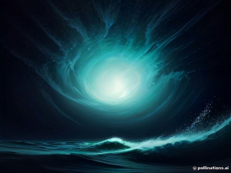 A cinematic and photorealistic 8k image showing a glowing smartphone screen emitting a vibrant digital wave that transforms into an abstract tapestry of dramatic storytelling symbols, representing the intense global competition between highspeed Chinese shortform algorithms and rich, emotionally deep Kcontent, dark moody atmosphere with highcontrast lighting, highly detailed.