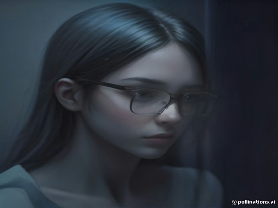 A highangle cinematic, photorealistic 8k shot of a tense student sitting in a dimly lit examination room, wearing hightech sleek smart glasses that subtly emit a faint digital glow, symbolizing the conflict between advanced AI technology and the integrity of academic testing, atmospheric shadows, sharp focus on the glasses.