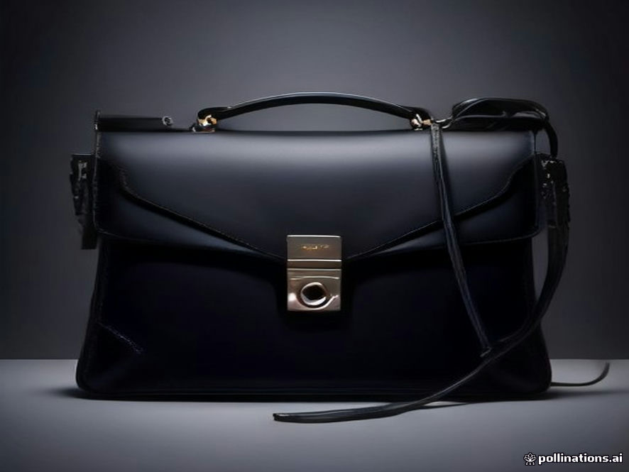 A cinematic, photorealistic 8k image of a highend luxury handbag abandoned in a dark, shadowy corner, with a smartphone displaying a digital secondhand marketplace app screen reflecting on the sleek leather surface, symbolizing the illicit connection between luxury crimes and online resale markets.