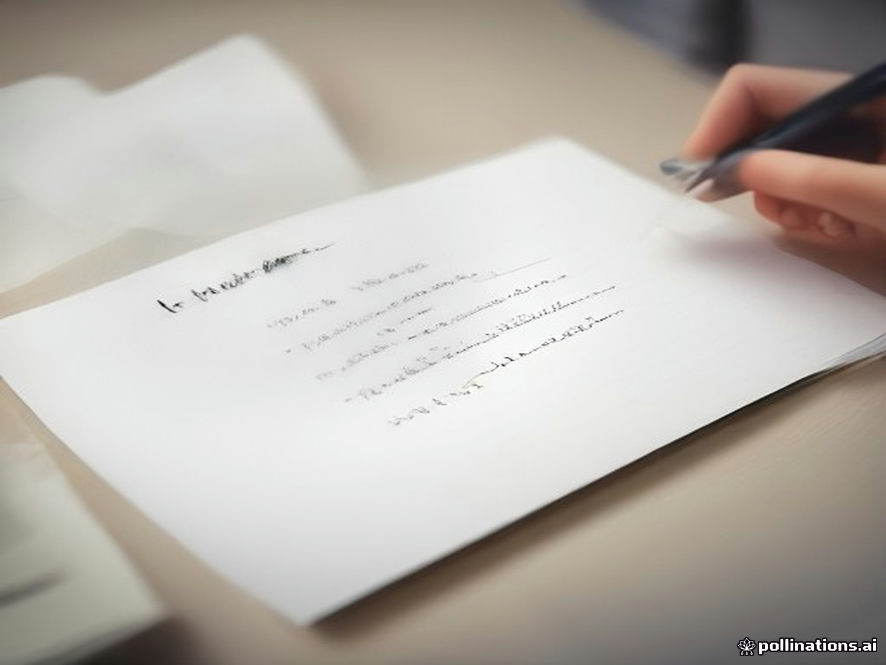 A cinematic, photorealistic closeup of a persons hand gracefully writing with a fountain pen on textured paper, surrounded by a subtle digital workstation blur, capturing a warm and focused atmosphere of deep thought, 8k resolution.