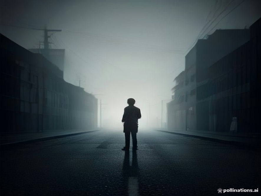 A cinematic, photorealistic 8k image depicting a solitary silhouette of a troubled teenager standing at a crossroads in a dim, urban environment, symbolizing the complex tension between legal reform and social guidance, moody lighting with a cold color palette, high contrast.