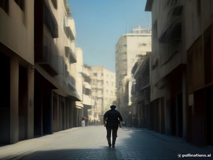 A cinematic, photorealistic 8k image featuring a contemplative Israeli citizen standing in a bustling, modern Jerusalem city street, symbolizing a shift in political focus toward domestic stability while the shadow of a distant, muted national flag fades into the urban skyline, reflecting a somber and complex political atmosphere.